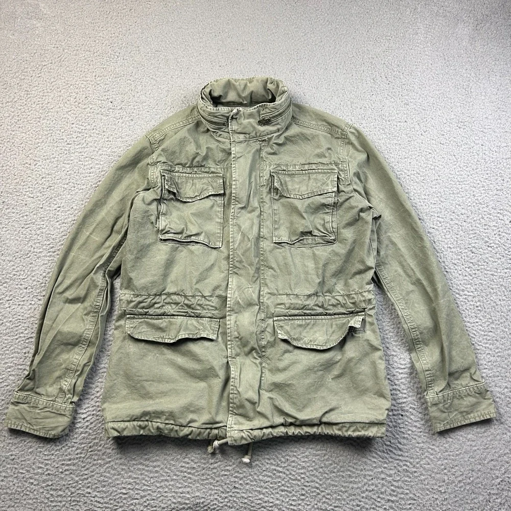 American Eagle Men's Medium Field Jacket Olive Green Cotton Utility M65 Style